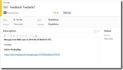 Feedback task in VSTS