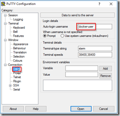 putty docker-user