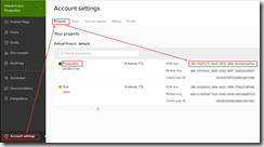 Account settings-SDK key